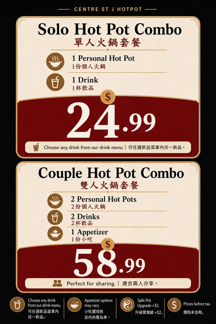 Solo and Couple Hot Pot Combo specials