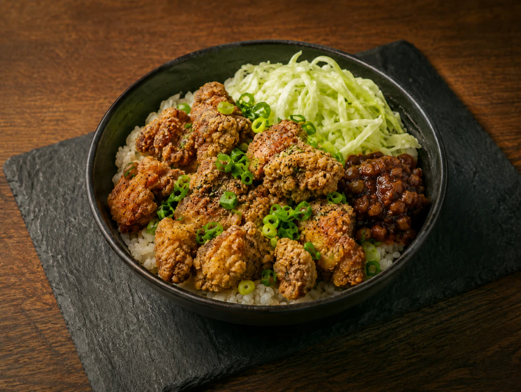 Taiwanese fried chicken rice at Centre Street Japanese HotPot in Calgary